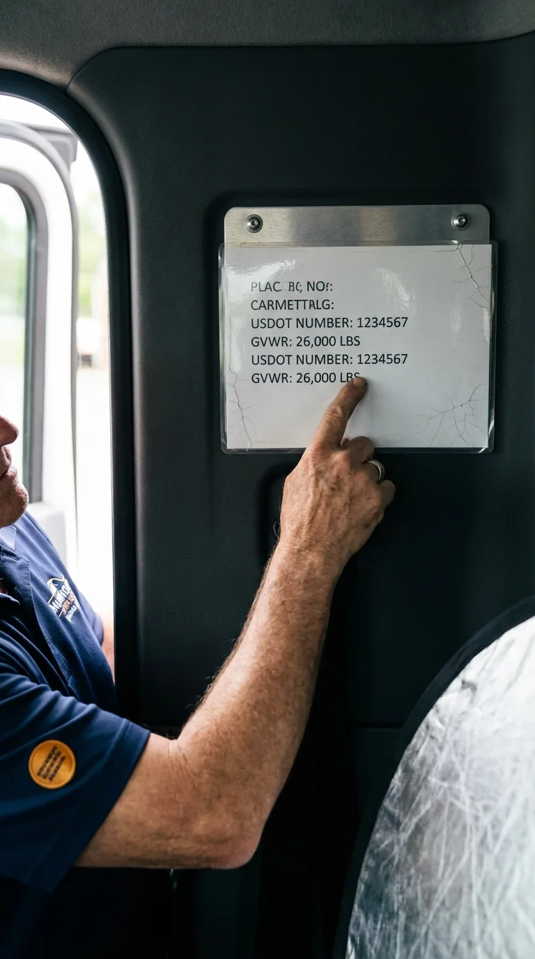 USDOT licensing placard verification in Moundville